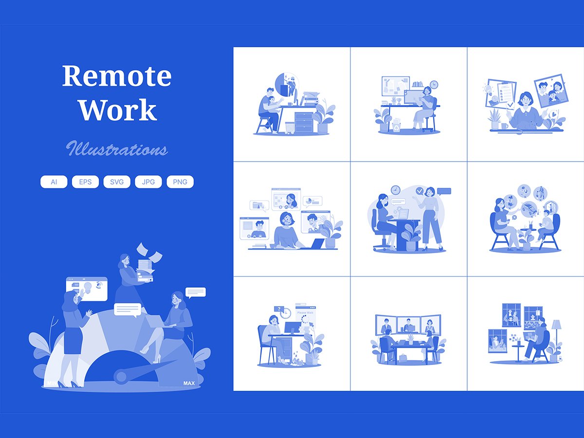 Template #409344 Remote Work Webdesign Template - Logo template Preview