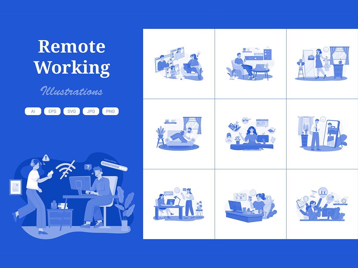 Kit Graphique #409379 Telework Remote Divers Modles Web - Logo template Preview