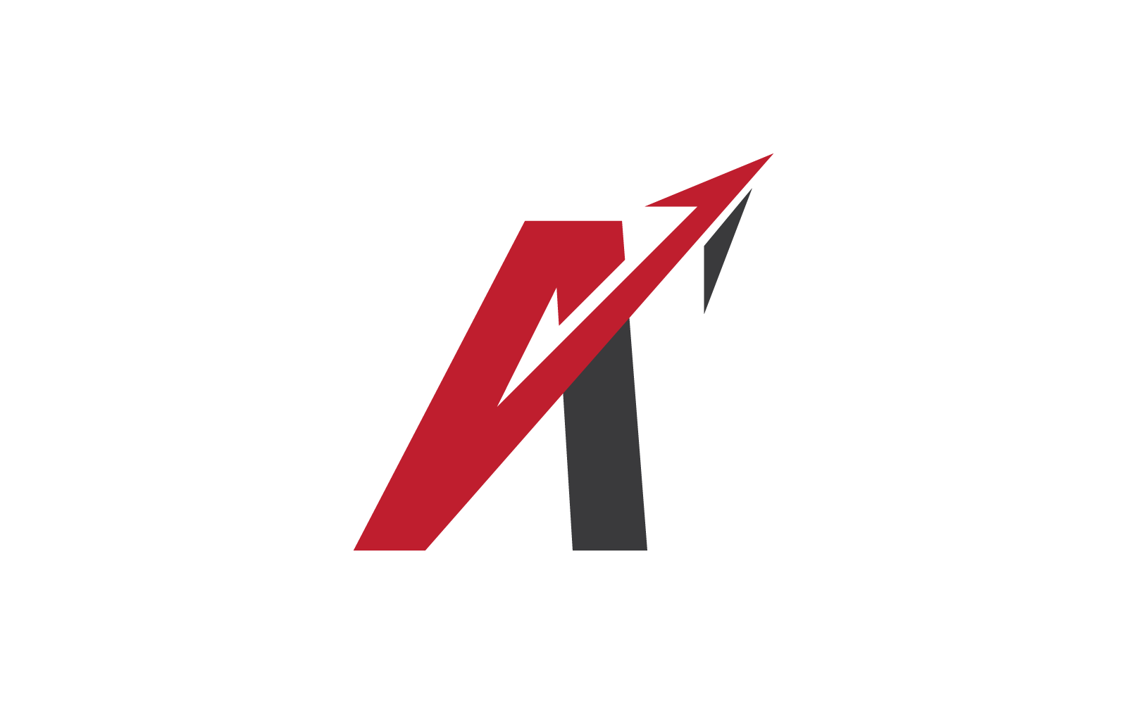A initial arrow logo design illustration template