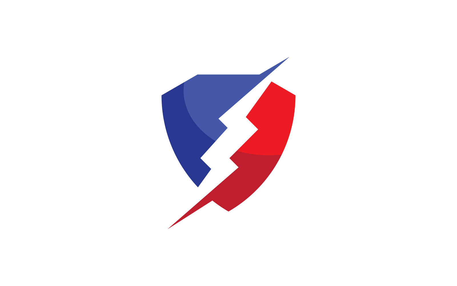 Design piatto dell'icona del logo vettoriale dell'energia elettrica del fulmine