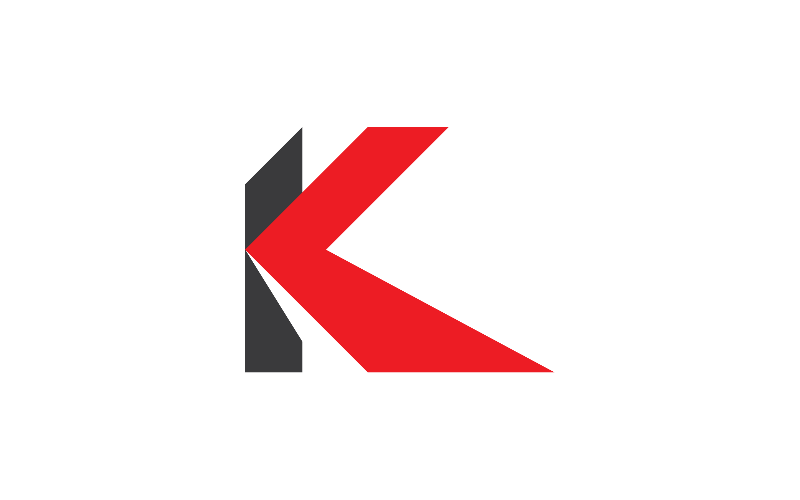 K letra inicial logotipo ilustración icono vector diseño plano