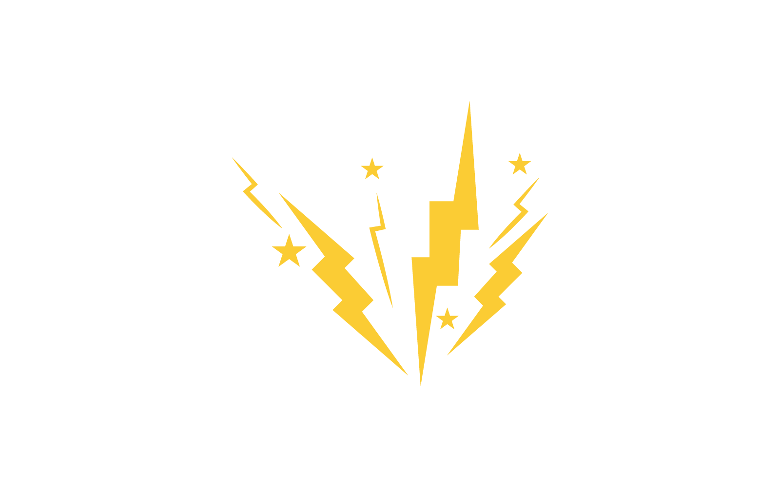 Macht bliksem macht energie logo vector plat ontwerp