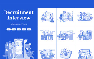 M502_ Interview and Hiring Illustration Pack 4