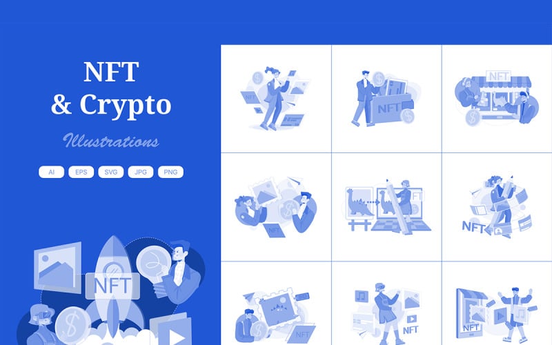 M505_ NFT and Crypto Illustration Pack 4