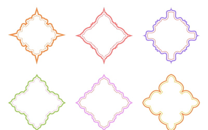Islamic Emblem Design double lines Set 6 - 11 Vector Graphic
