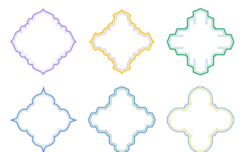 Islamic Emblem Design double lines Set 6 - 1 Vector Graphic