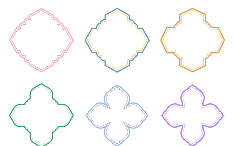 Islamic Emblem Design double lines Set 6 - 23 Vector Graphic