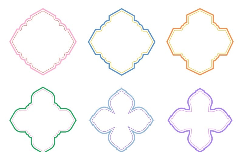 Islamic Emblem Design double lines Set 6 - 23. Vector Graphic