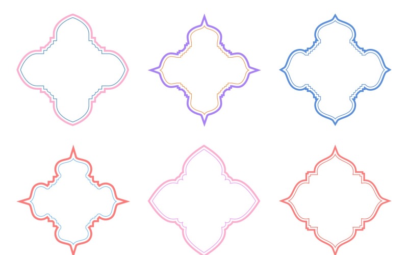 Islamic Emblem Design double lines Set 6 - 25 Vector Graphic