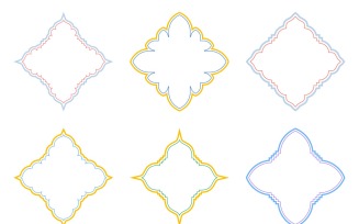 Islamic Emblem Design double lines Set 6 - 6