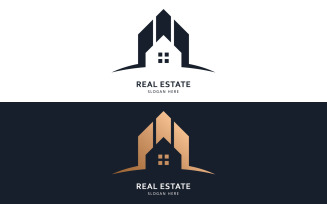 Real estate logo and icon design concept V1