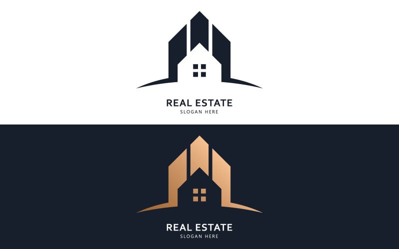Real estate logo and icon design concept V1 Logo Template