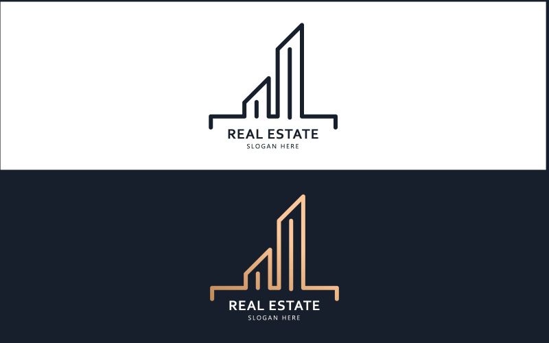 Real estate logo and icon design concept V2 Logo Template