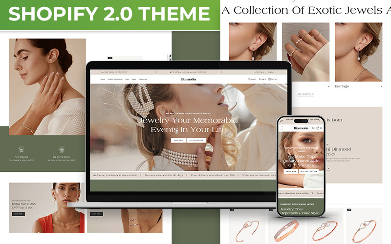 Diamoon- Modern Jewelry Store Shopify 2.0 Responsive Theme Shopify Theme