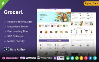 Groceri - Grocery Fruits and Vegetables Elementor WooCommerce Theme