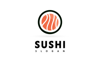 Logo Icon Vector Icon Bar or Shop, Sushi,Onigiri Salmon Roll, Isolated modern Object V1