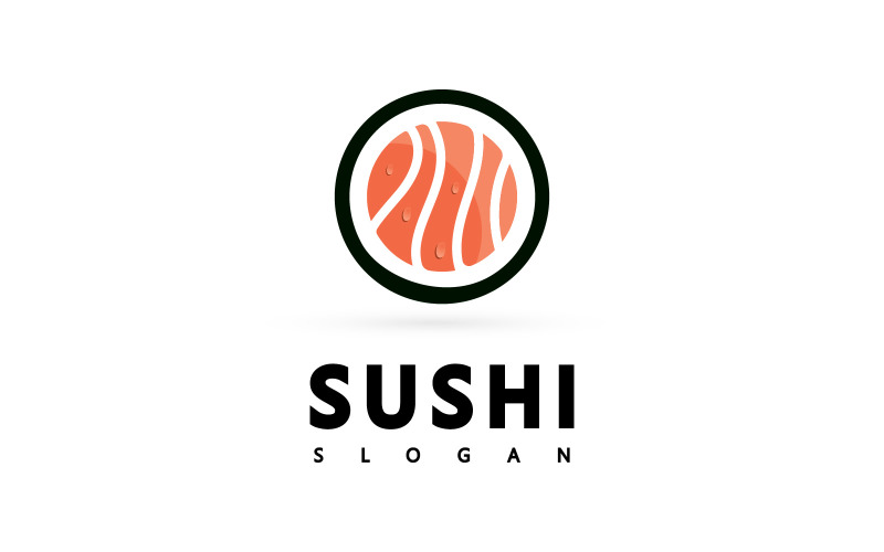 Logo Icon Vector Icon Bar or Shop, Sushi,Onigiri Salmon Roll, Isolated modern Object V1 Logo Template