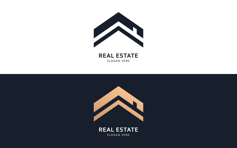 Real estate logo and icon design concept V5 Logo Template