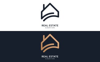 Real estate logo and icon design concept V6
