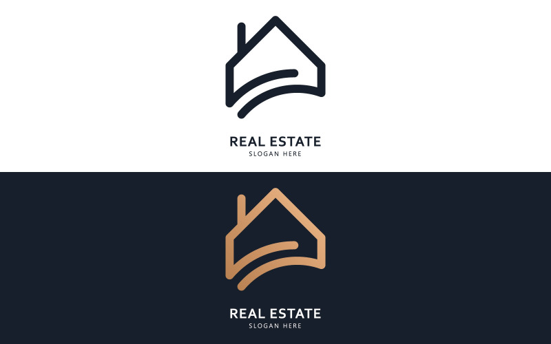 Real estate logo and icon design concept V6 Logo Template