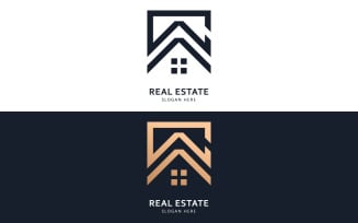 Real estate logo and icon design concept V7
