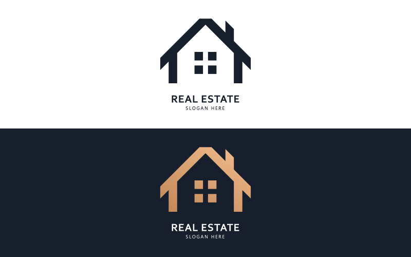 Real estate logo and icon design concept V8 Logo Template