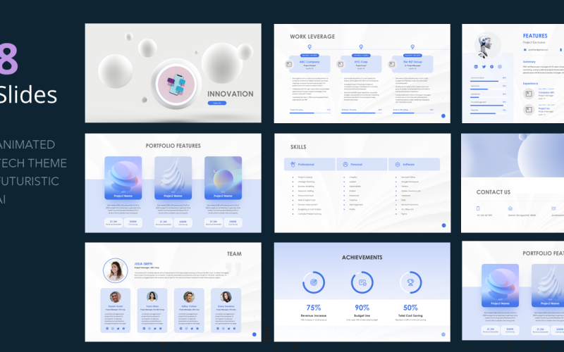 Ai Features Version_Light Theme_Technology PowerPoint Template