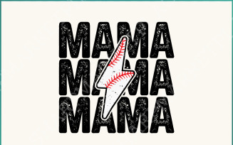 Baseball Mom PNG, Lightning Mama Sublimation File, Digital Heat Transfer Design, Softball Varsity