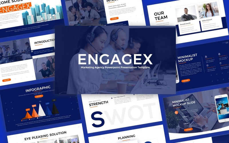 Engagex - Marketing Agency Power Point Presentation Tempalte PowerPoint Template