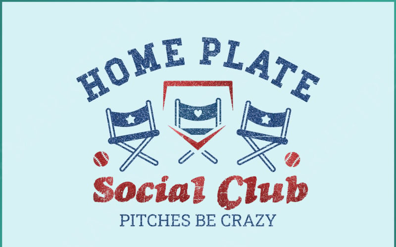 Glitter Home Plate Social Club PNG, Baseball Mom Sublimation PNG, Ballpark Mama Digital Download Illustration