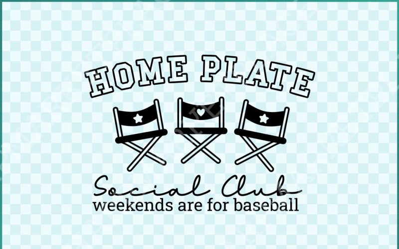 Home Plate Social Club SVG/PNG, Weekends Are For Baseball, Baseball Mom Digital Download Illustration