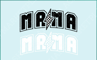 Mama Lightning Bolt SVG/PNG, Game Day Retro Mother's Day Gift Shirt Design, Mom SVG, Sublimation