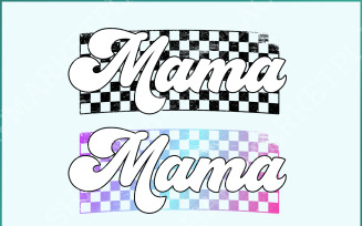 Retro Checkered Mama PNG, Trendy T-Shirt Design, Distressed Mama Sublimation, Mother's Day Gift