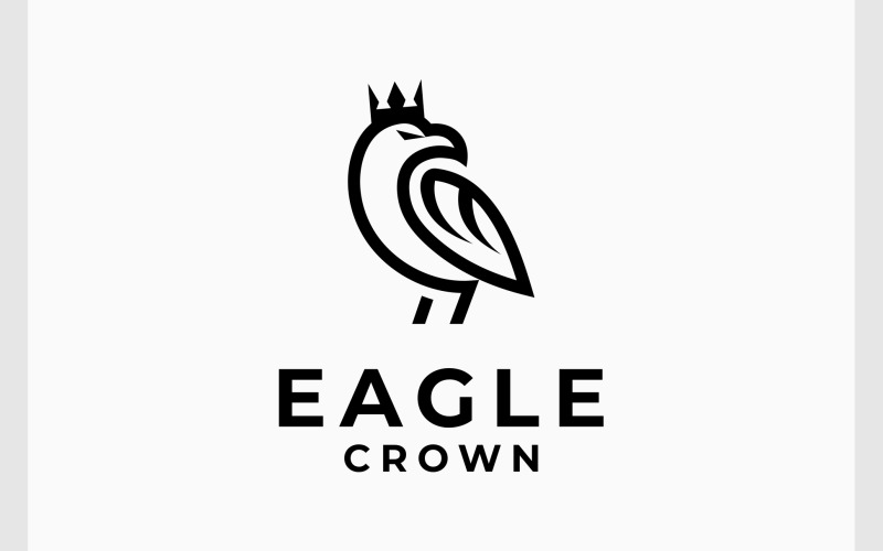 Eagle Hawk Falcon Crown Logo Logo Template