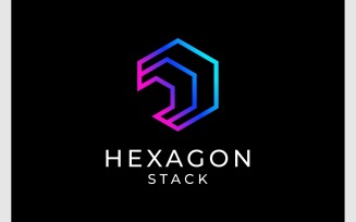 Hexagon Stack Modern Logo