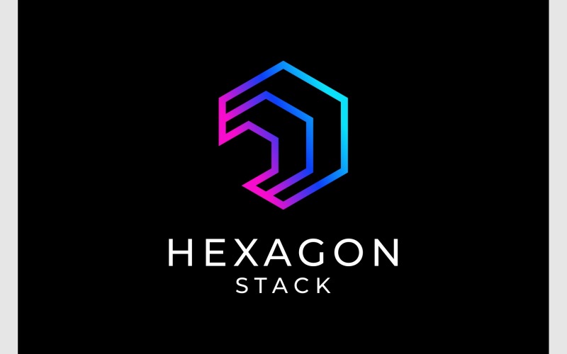 Hexagon Stack Modern Logo Logo Template