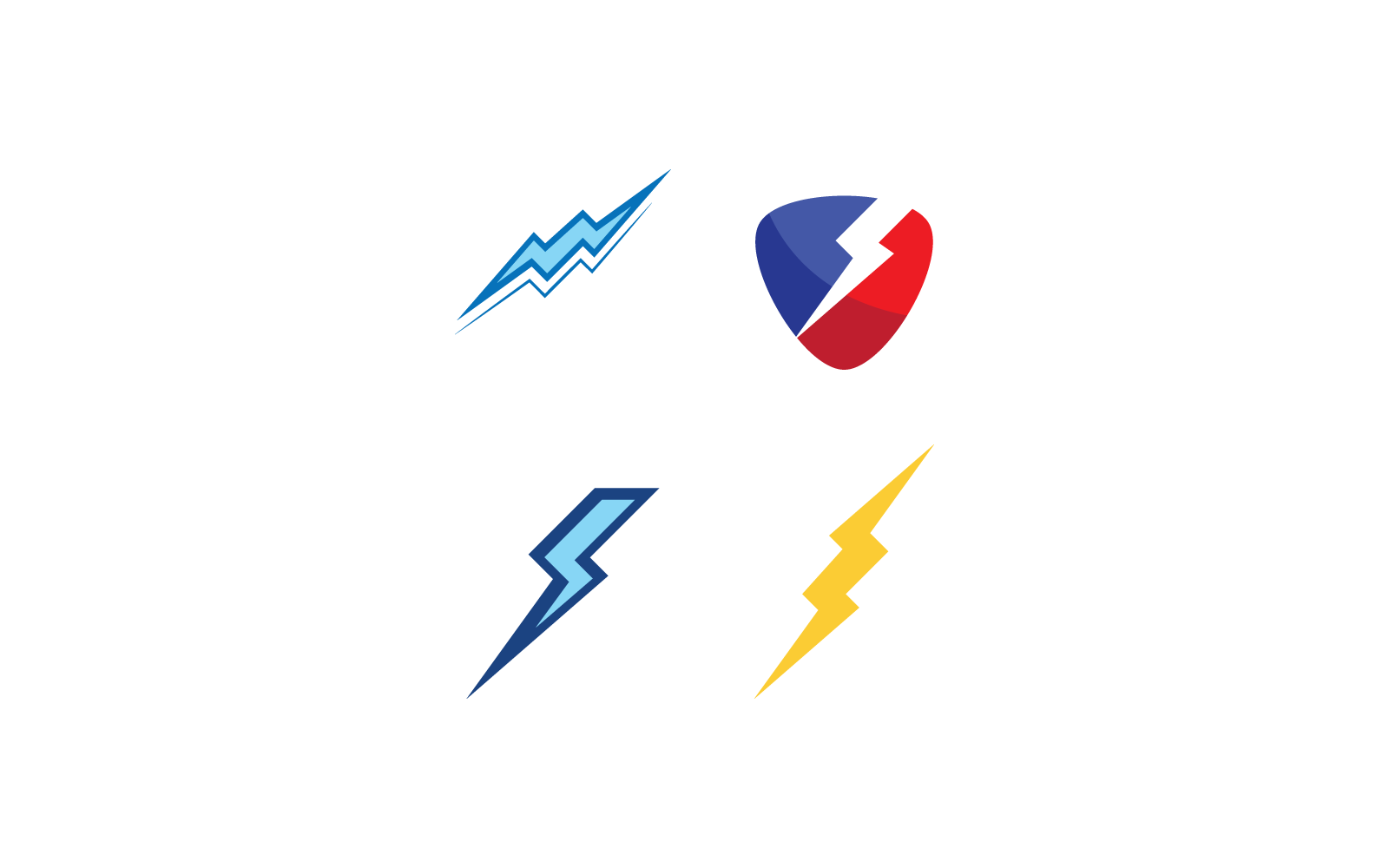 Illustrazione del logo vettoriale dell&amp;#39;icona dell&amp;#39;energia elettrica del fulmine
