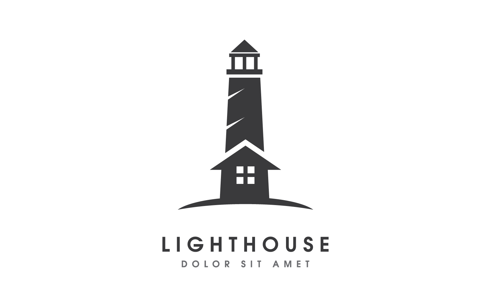 Işık Evi Logo Vektör düz Tasarım illüstrasyonu