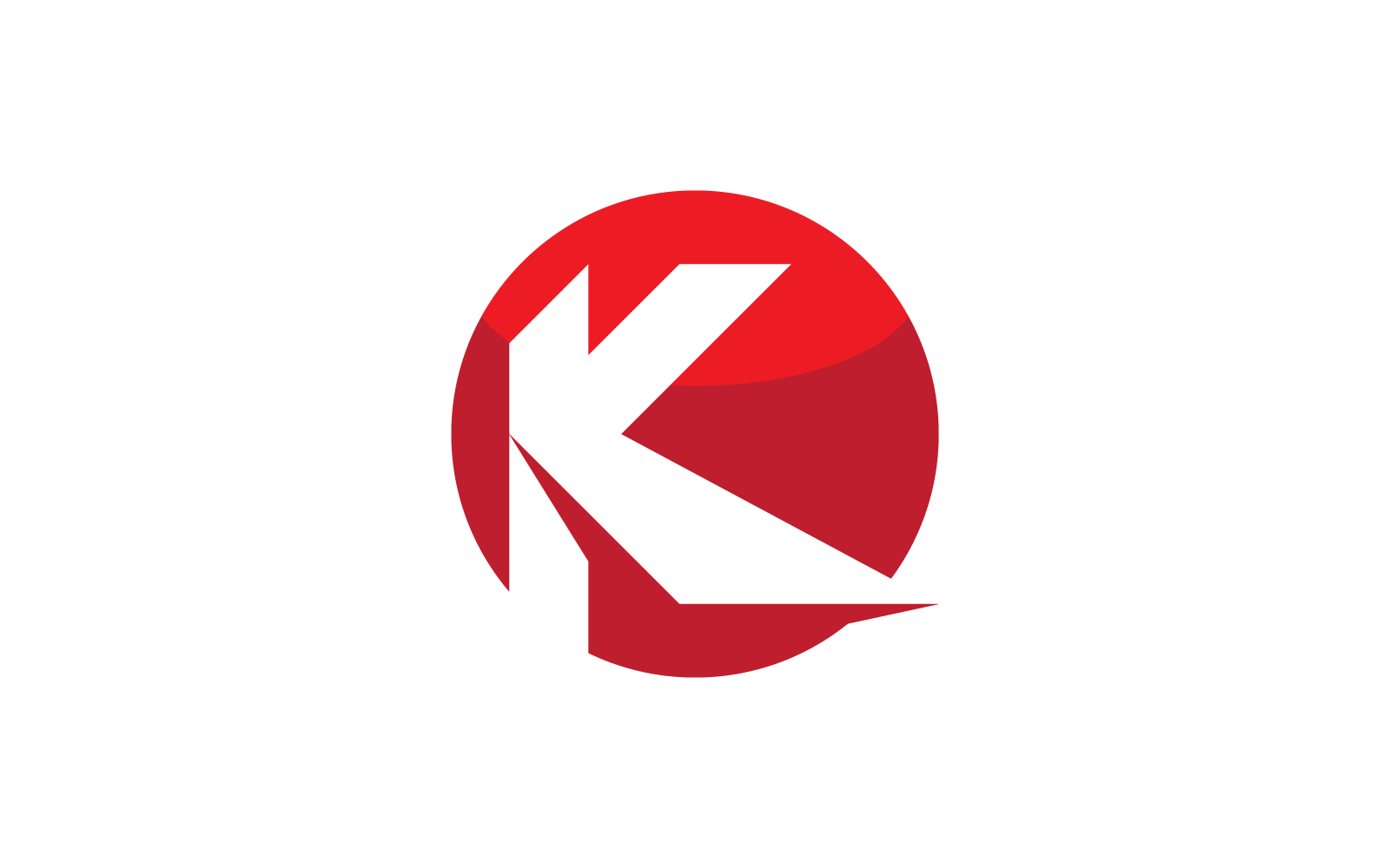K Anfangsbuchstabe Logo Vektor Illustration flaches Design