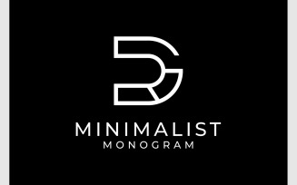 Letter D G R Initials Minimalist Logo