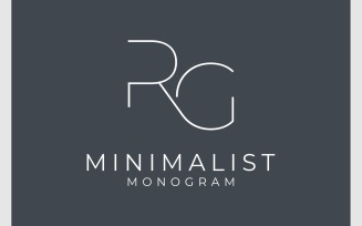 Letter R G Initials Minimalist Logo