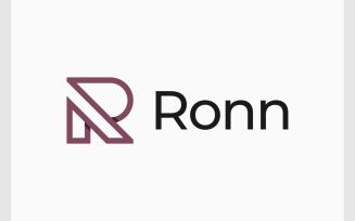 Letter R Minimalist Geometric Logo