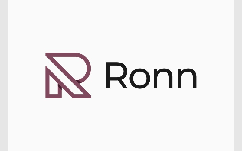Letter R Minimalist Geometric Logo Logo Template