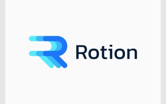 Letter R Motion Movement Logo