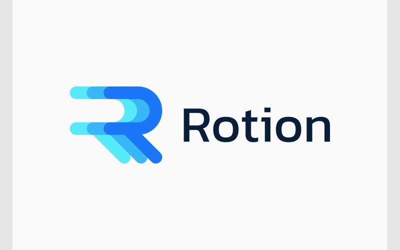 Letter R Motion Movement Logo Logo Template