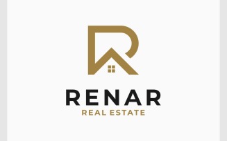 Letter R Roof Real Estate Logo