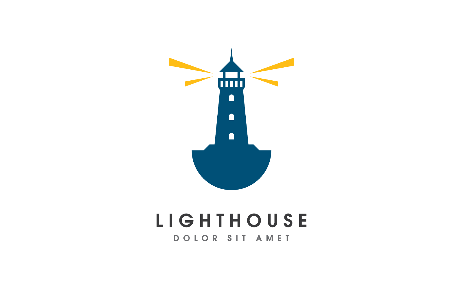 Light House illustration Logo Vector flat Design