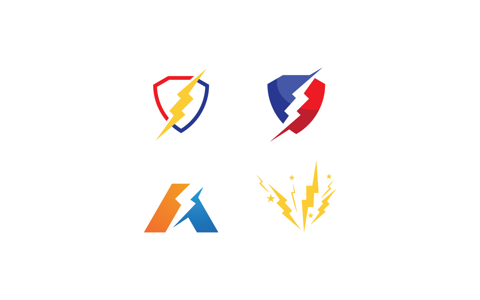 Macht bliksem macht energie ontwerp illustratie logo vector