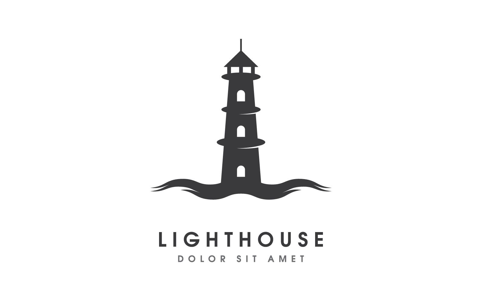 Modello di illustrazione del disegno vettoriale del logo Light House