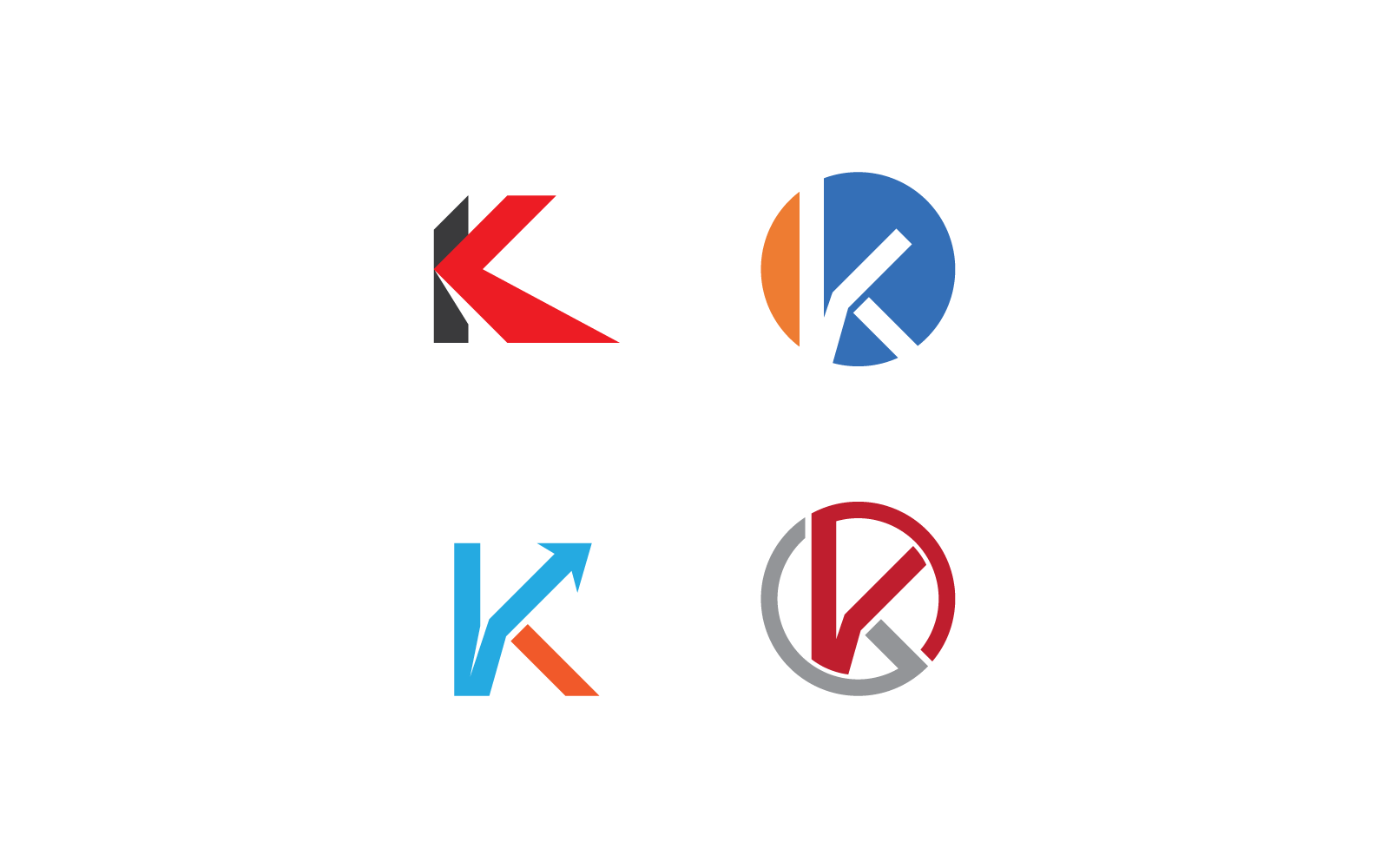 Modello vettoriale del logo della lettera iniziale del design K